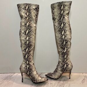 Steve Madden Black and Cream Over-the-Knee Boots